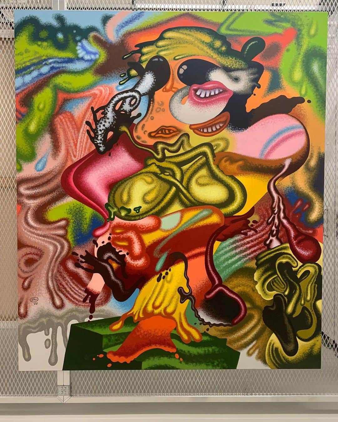 KAWSONEさんのインスタグラム写真 - (KAWSONEInstagram)「Peter Saul, with a 2008 painting he titled “Better than de Kooning” #PeterSaul #Saturday」8月10日 21時55分 - kaws