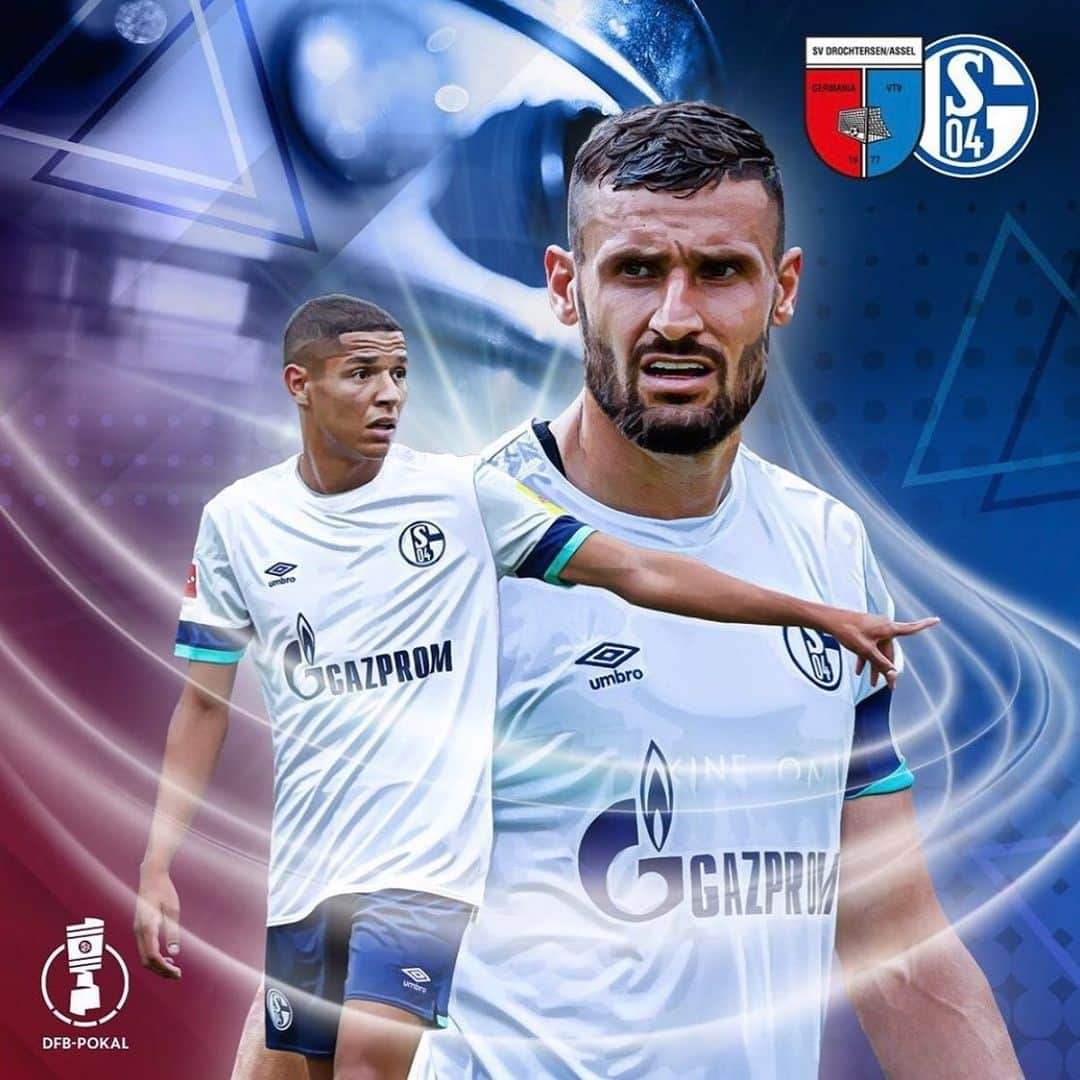 ダニエル・カリジュリのインスタグラム：「#letsgo #dfbpokal #firstround #s04 🔵⚪️」