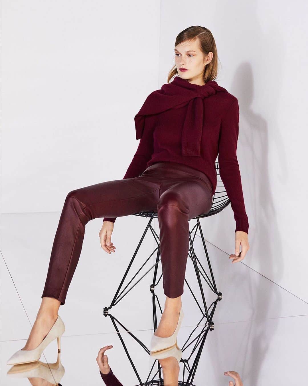のインスタグラム：「The Skinny Legging: Waist-defining. Leg-lengthening. Your go-everywhere stretch leather legging, now in the shade of the season.」