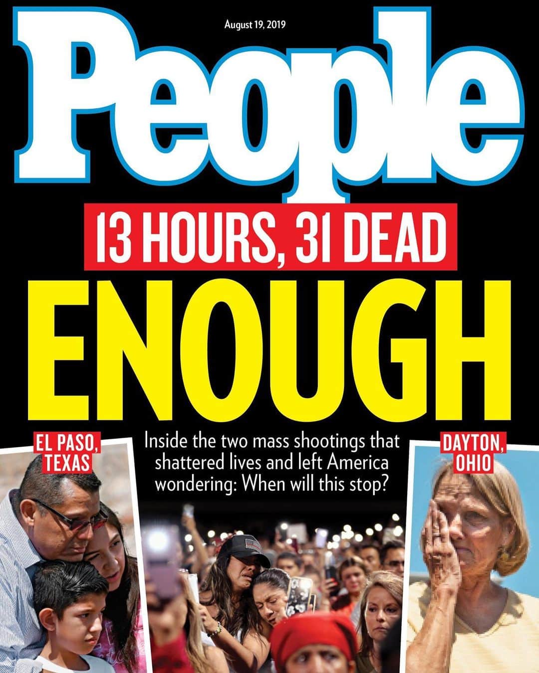 People Magazineさんのインスタグラム写真 - (People MagazineInstagram)「Two mass shootings have shaken the nation and left 31 dead. The survivors and witnesses recall terror and tears, heartbreak and heroism — and the haunting images they can’t shake. Tap the bio link to read the full story and get information on how you can contact your representative to express your views on what can be done to stop gun violence.」8月7日 0時26分 - people