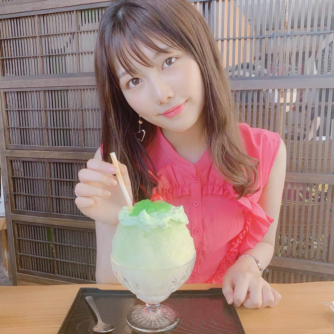 横島亜衿さんのインスタグラム写真 - (横島亜衿Instagram)「. かき氷活動🍧 . #和キッチンかんな #クリームメロンソーダ氷 #かきごーらー #かき氷」8月6日 17時13分 - _aeri_yokoshima