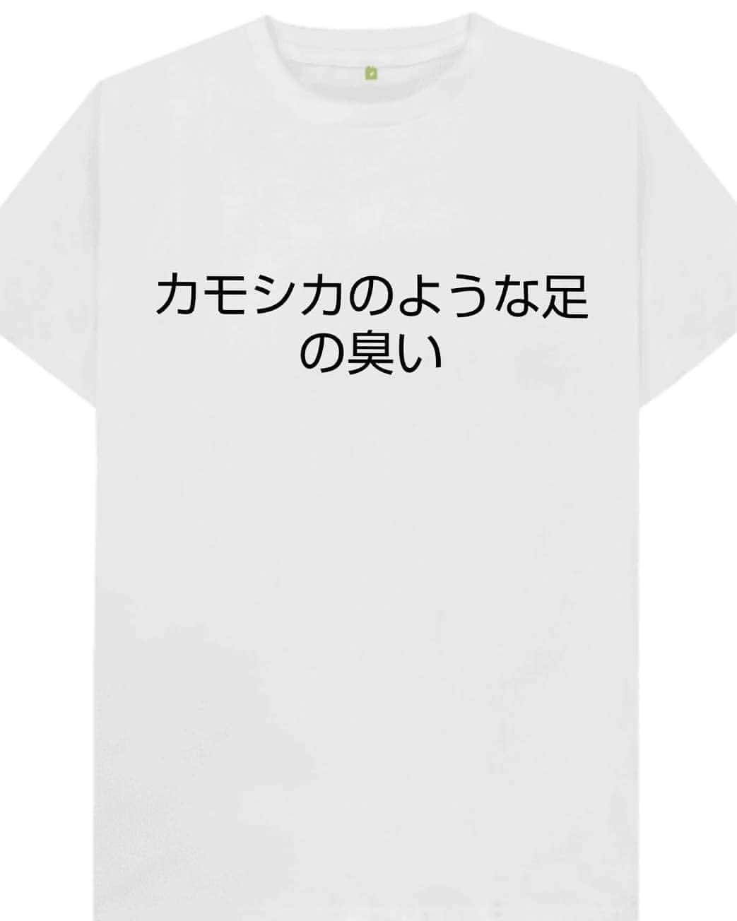 松原義和のインスタグラム：「僕の考えた文字Tシャツ #風藤松原#松原義和#Tシャツ#文字#文字Tシャツ#ネタ#小ネタ#ネタTシャツ#ファッション#白T#お笑い#笑い#fashion#love#shirt#gu#ユニクロ#japanese#white#洋服#clothes#interesting#漢字#kanji#follow#カモシカ#足#leg」