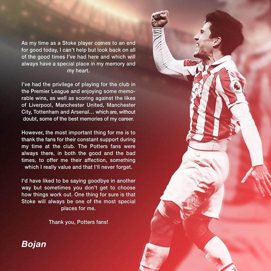 ボージャン・クルキッチのインスタグラム：「Thanks @stokecity 🤝」