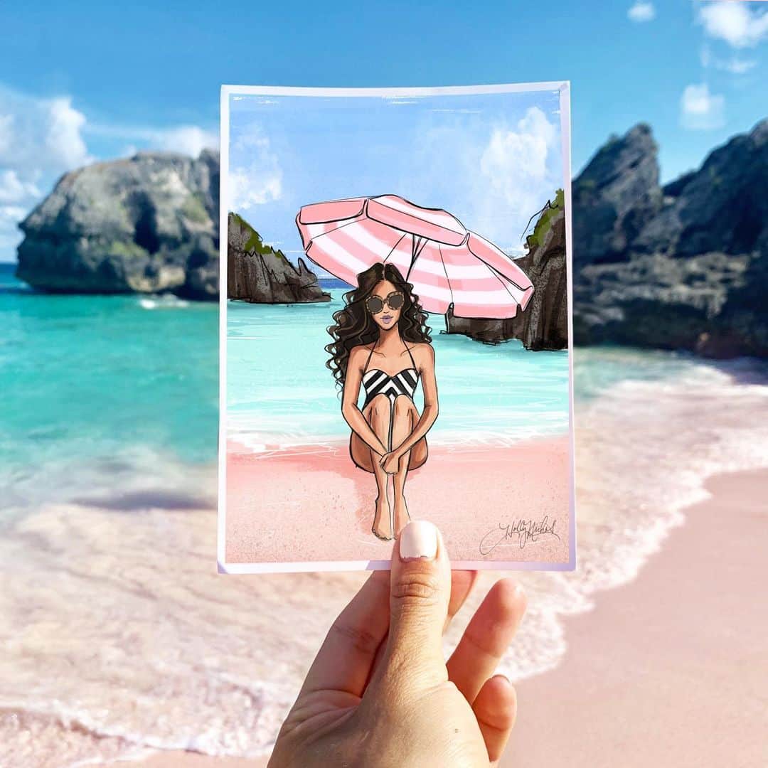 Holly Nicholsさんのインスタグラム写真 - (Holly NicholsInstagram)「Postcards from paradise 📍Warwick Long Bay, Bermuda. A must-see for the pinkest sands and stunning cliff views. #hnicholsillustration #bermuda #gotobermuda #hamiltonprincess #travelblogger #bda #bermudaful #bostonblogger #fashionblogger #wanderlust #fairmont #fashionsketch #warwicklongbay #fashionillustration #fashionillustrator #fashiondrawing #copicmarkers #copicart」8月6日 21時06分 - hnicholsillustration