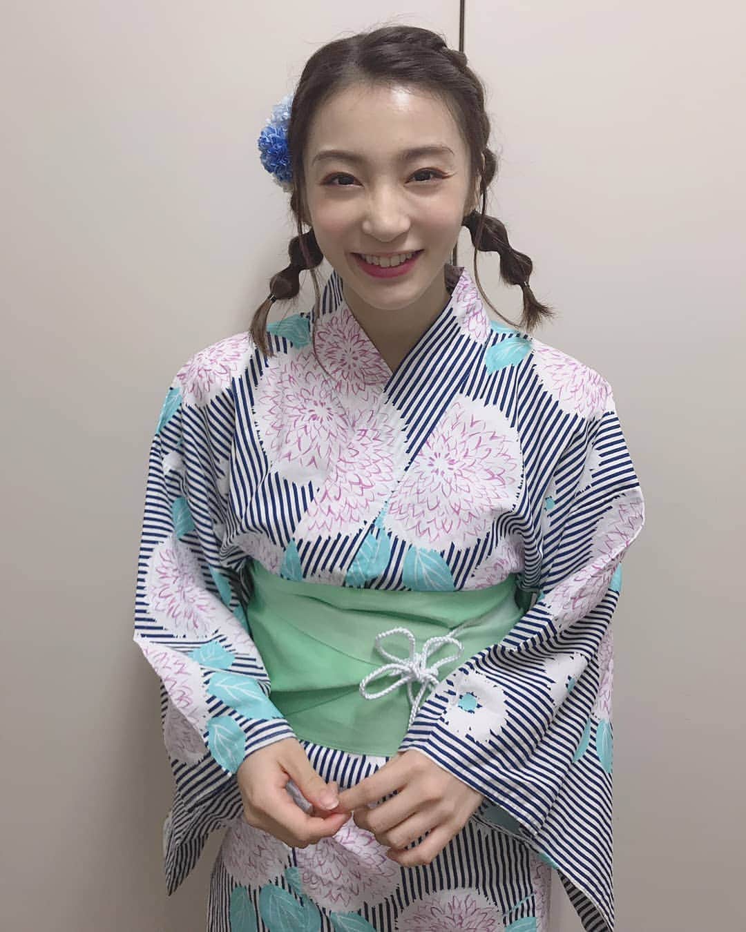山本花織のインスタグラム：「． 今年はあと何回浴衣着れるかな、、💭」