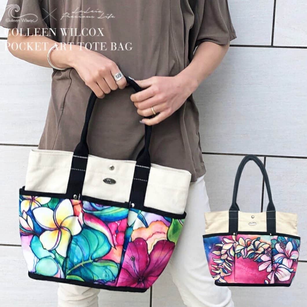 ラレイアのインスタグラム：「🌺 長らくお待たせ致しました🙇‍♀️✨ ・ 完売しておりましたポケットアートトートバッグ¥3,900+taxが再入荷🧡 ・ 今ご購入でお盆までのお届けが可能です！ ・ さらに💙 今なら #楽天 サイトでお買い物マラソンセールも開催中💓 ・ 全品ポイント20倍中です❤︎ ぜひCheckしてみてください😊🌴 ・ @laleia_official  @colleenwilcoxgallery_jp  #colleen#colleenwilcox#art#hawaii#aloha#surf#beach#fashion#laleia#ハワイ#フォトジェニック#インスタ映え#インスタ女子#アロハ#ビーチ#海を感じる雑貨#ラレイア#アート#ビーチガール#サーフスタイル#大人カジュアル#ギフト#プレゼント#楽天#ビーサン」