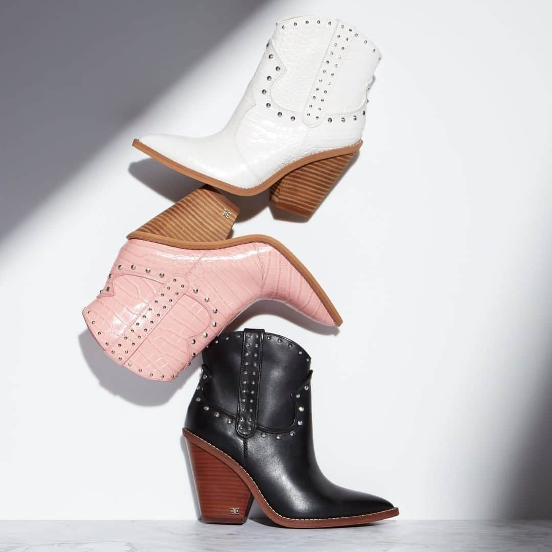 サムエデルマンのインスタグラム：「Hey, stud! Meet our new Iris Western Bootie」