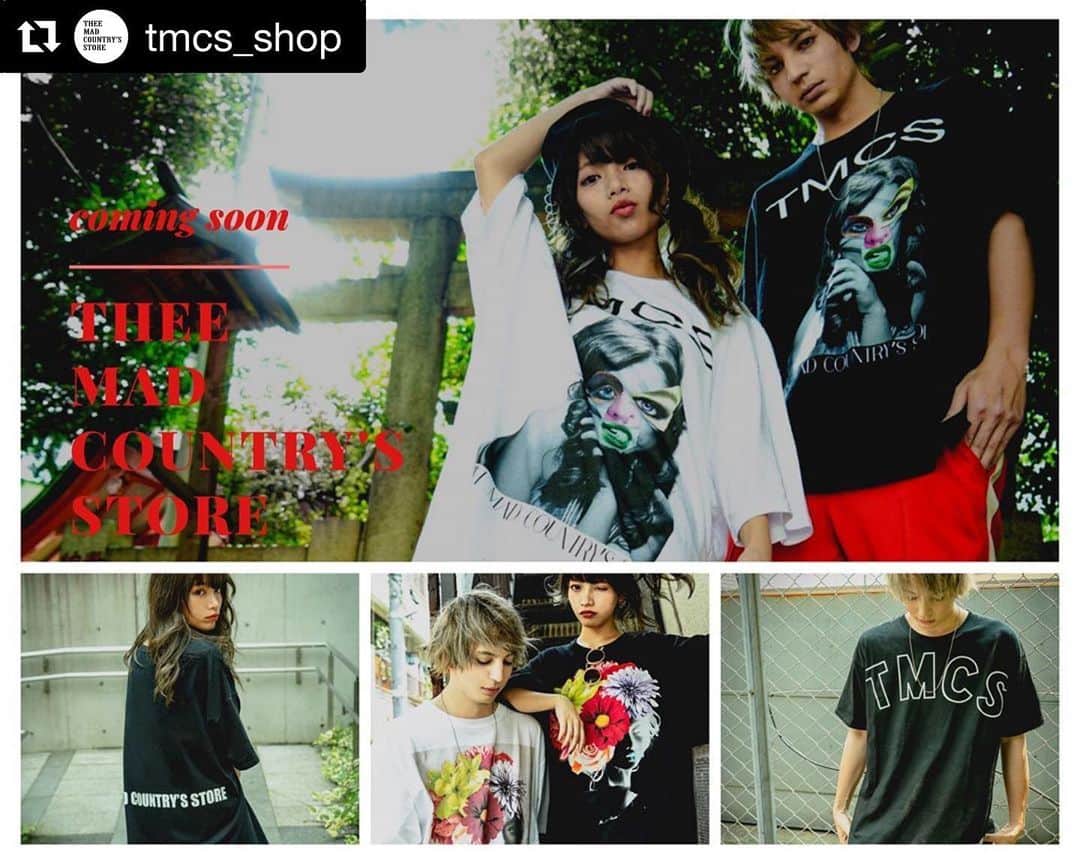 愁 のインスタグラム：「#Repost @tmcs_shop with @get_repost ・・・ Coming Soon‼︎ . #theemadcountrysstore#tmcs #apparel#clothing#japan#tokyo #モノクロコーデ#simple#rock#big #オーバーサイズ#streetfashion #unisex#menslike#band#tee #newitem#新作#worldwideshipping」