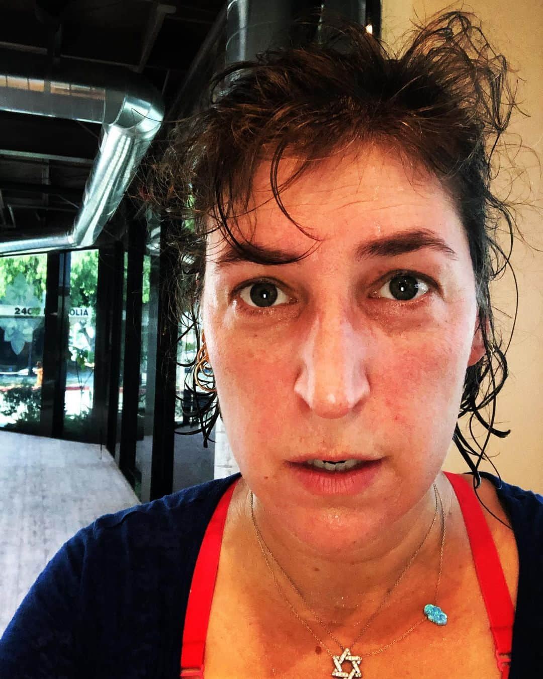 メイム・ビアリクさんのインスタグラム写真 - (メイム・ビアリクInstagram)「Tried #Bikram #yoga for the first time. Very very hot room. 90 minutes. 26 poses. Astoundingly sweaty. It felt good. Cleansing. Exhausting. #sayyestochange #maybe #thisisyourbrainonbikram」8月7日 2時42分 - missmayim