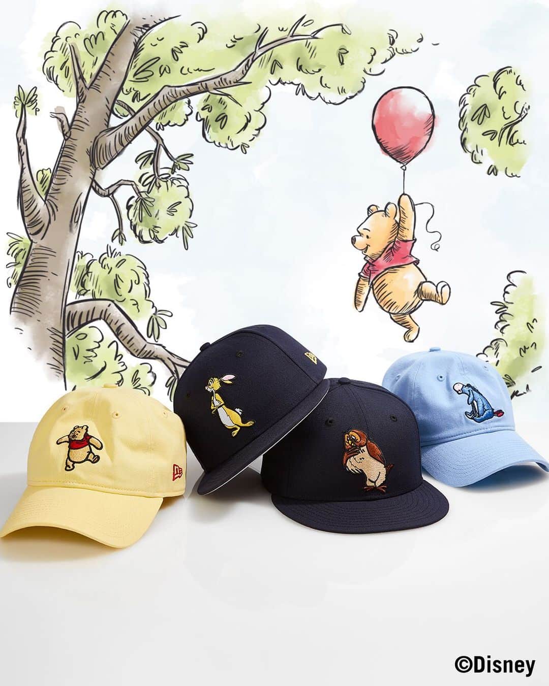 ニューエラ・キャップのインスタグラム：「‪You don’t have to go deep in the Hundred Acre Wood for the Winnie the Pooh collection. They’re back, with more characters, at neweracap.com‬」