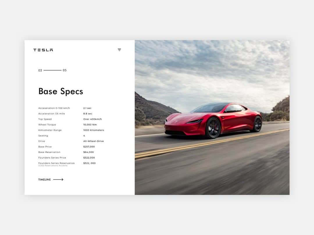 Dribbbleさんのインスタグラム写真 - (DribbbleInstagram)「Vroom vrooooom. Tesla Roadster Reservation Concept by Benjamin Hoppe. Click the link in our bio to see more and follow this designer on Dribbble. ⠀ ⠀ #dribbble #dribbblers #design #uxdesign #uidesign」8月7日 4時36分 - dribbble