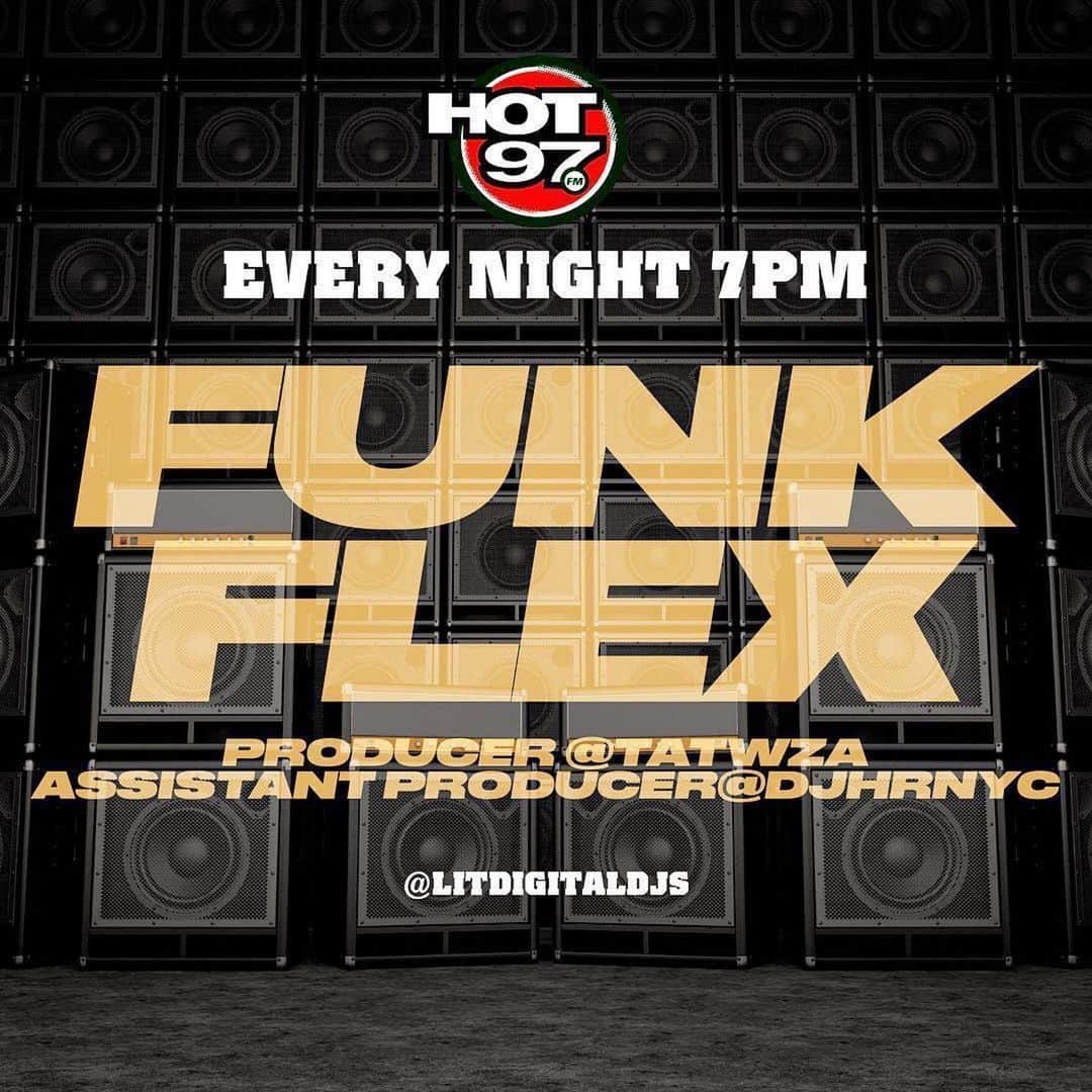 ファンクマスター・フレックスのインスタグラム：「👑Number #1 18-34 👑Number #1 18-49 👑Number #1 25-54 !!!! @funkflex x @tatwza x @djhrnyc @litdigitaldjs !!!!!」