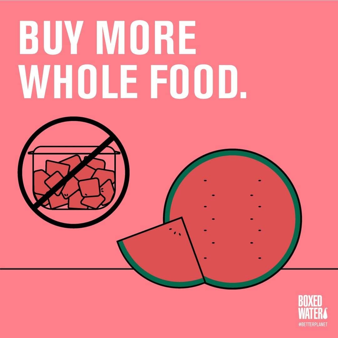 BoxedWaterさんのインスタグラム写真 - (BoxedWaterInstagram)「Are you still buying prepackaged foods? Ditch. The. Habit. Buying whole produce, and slicing/preparing at home saves you money and reduces plastic waste! 🍉 #BoxedWater #BoxedWaterIsBetter #BetterPlanet  #NoPlasticPledge #Sustainability #wholefoods #Tips #SavetheEnvironment #ProtectOurOceans」8月7日 6時01分 - boxedwater