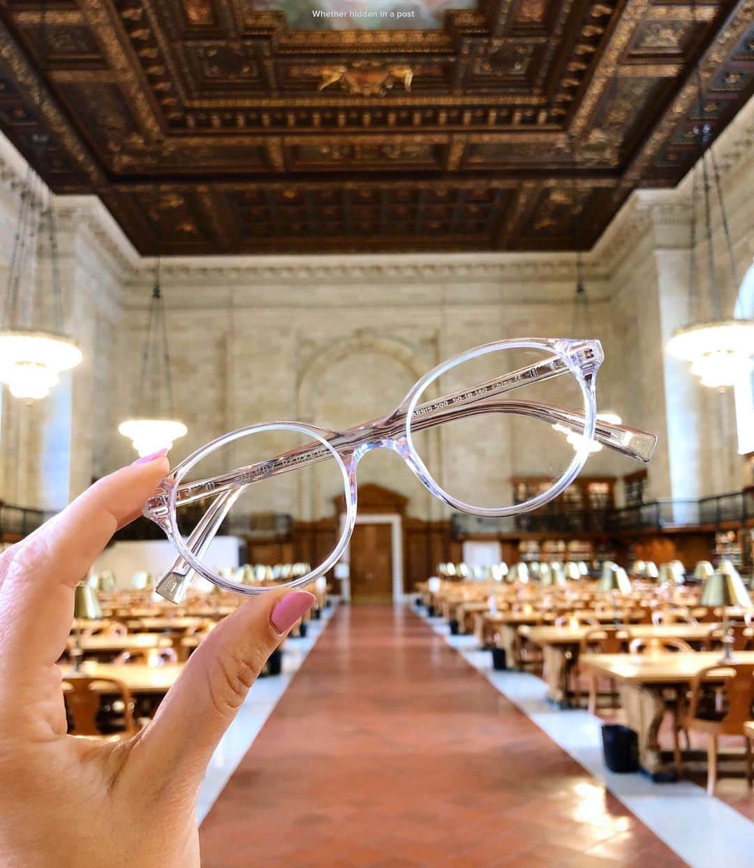 Warby Parkerのインスタグラム：「Our new Fall Core 2019 frames have a studious spirit 📚👓✨—find 23 (!) new eyeglasses in rich tortoises and crisp crystals with the link in our bio! (Pictured here: Farris in Crystal.)」