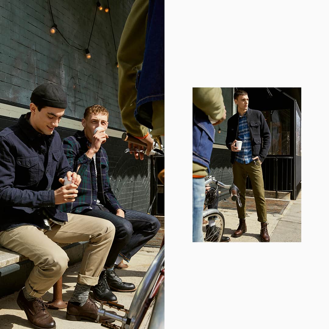 のインスタグラム：「We’re told to respect our elders. That goes for fashion too. Dry denim, chinos, checks – you name it – they’re all based off these timeless classics. #jackandjones #brothersofdenim」