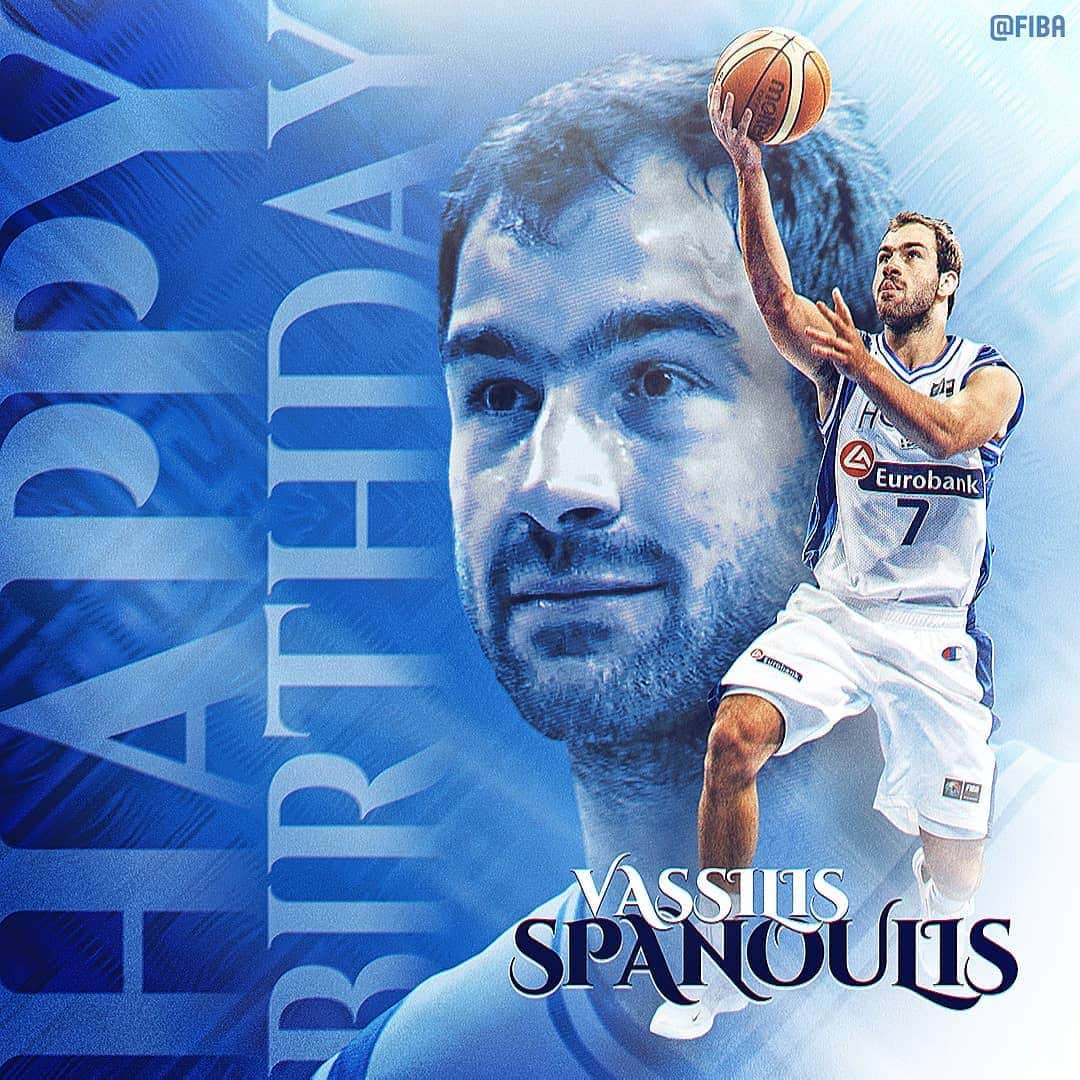 FIBAさんのインスタグラム写真 - (FIBAInstagram)「🎂 Join us in wishing a #HappyBirthday to 🇬🇷's legend Vassilis Spanoulis!」8月7日 18時37分 - fiba
