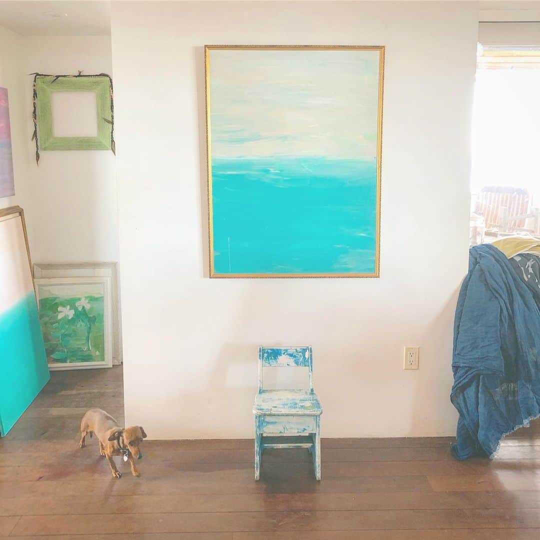 山崎美弥子さんのインスタグラム写真 - (山崎美弥子Instagram)「午後の海と空の絵。 Painting of Ocean and Sky in Afternoon  @warmie2005 #surf #ocean #island #beach #art #artwork #shell #coral #hawaii #painting  #landscape  #contemporaryart #seascape #canvas #artstudio #light #life #live #miyakoyamazaki #山崎美弥子 #絵画」8月7日 12時12分 - miyakoyamazaki