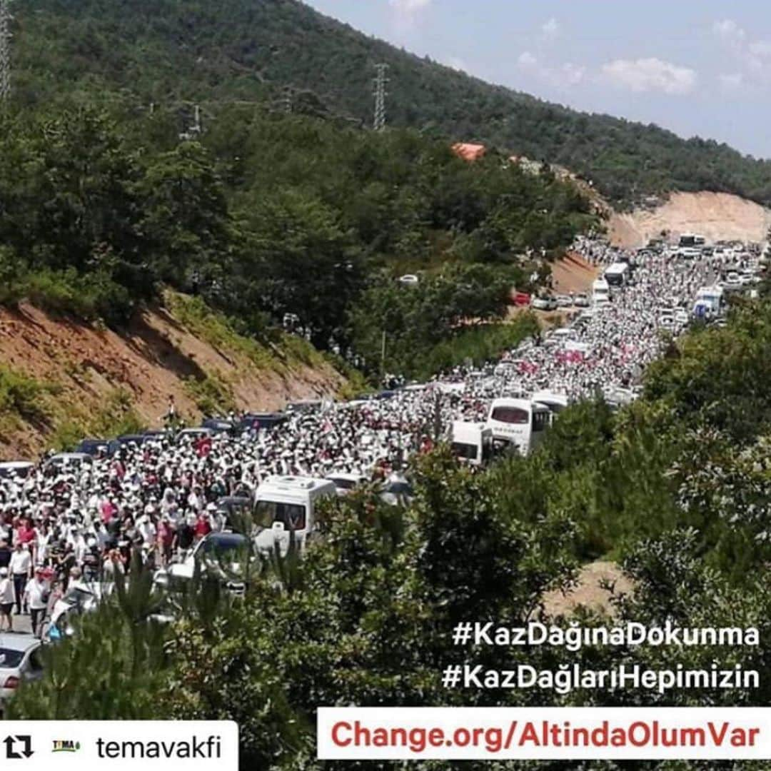 ベレン・サートさんのインスタグラム写真 - (ベレン・サートInstagram)「Repost: @greenpeaceturkiye & @temavakfi #kazdaglarinadokunma #kazdaglarihepimizin #altındaölümvar #kazdağlarınınüstüaltındandeğerlidir」8月7日 16時44分 - berenn_saat