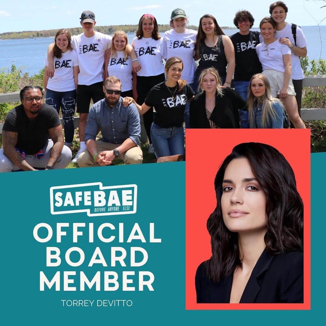 トーレイ・デヴィートのインスタグラム：「So incredibly excited and honored to be an official board member for @safe_bae . I am so proud of the work #safebae does and all that they stand for.  I can’t wait for all the work we are going to continue doing together. ❤️ #Repost @safe_bae ・・・ We’re excited to announce that actress & activist @torreydevitto has officially joined our board of directors!  We are still committed to keeping a majority youth board, but Torrey has been such an incredible asset to our work this year that we wanted to make it offish! We love you Torrey!」