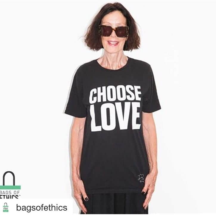 キャサリンハムネットのインスタグラム：「#Repost @bagsofethics - for those of you who missed Katharine on Radio 4 yesterday, here are some highlights ・・・ FASHION TAX OR NO FASHION TAX? – THAT IS THE QUESTION  With fashion brands coming under more scrutiny in terms of their environmental and ethical costs leading fashion designer Katharine Hamnett has fired back at a UK government committee’s suggestion of a 1p-per-garment tax as “stupid”. Read more about her rationale below but what are your thoughts? 🤔 The suggestion was made by a Commons committee in an effort to fund better recycling of clothes. It came amid growing fears that the industry is increasingly dominated by throwaway "fast fashion". But Ms Hamnett said she feared the garment industry would just end up paying workers less to absorb the tax. Instead, she is in favour of EU legislation making it mandatory for goods from outside Europe to meet the same standards required by the region. She told @bbc that taxing retailers would be "like putting a plaster on a septic wound". "The reason we say legislation is that the brands are not going to do it willingly - we've seen that, we've been talking about this for too long and nothing's changed. They have to be forced by law," the designer, who is known for her political slogan T-shirts and ethical fashion activism, told BBC Radio 4's Today programme. "Wouldn't it be better to force brands to pay their workers properly, and not discharge toxic chemicals into the environment, rather than making them pay for the privilege to do that?" We at Bags of Ethics have been taking a lot of steps to help our colleagues across the supply chain have better practices in terms of their impact on the environment. With 700,000 synthetic fibres being released into the environment from washing we try and make our products from long lasting biodegradable materials like cotton which are often untreated. The inks we use are REACH compliant under EU regulations and do not contain harmful toxins such as phthalates. Read more about our practices on our blog – we are not there yet, but we are trying! 💚 Photo credit @guardian  Quotes from @bbc @bbcradio4」