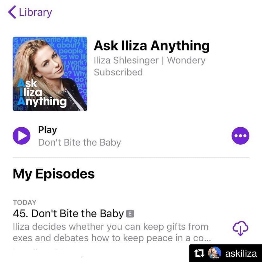 イリザ・シュレシンガーさんのインスタグラム写真 - (イリザ・シュレシンガーInstagram)「We are on all podcast platforms!  #Repost @askiliza: There is a new episode of #AIA out now! Have you subscribed yet?」8月8日 4時15分 - ilizas