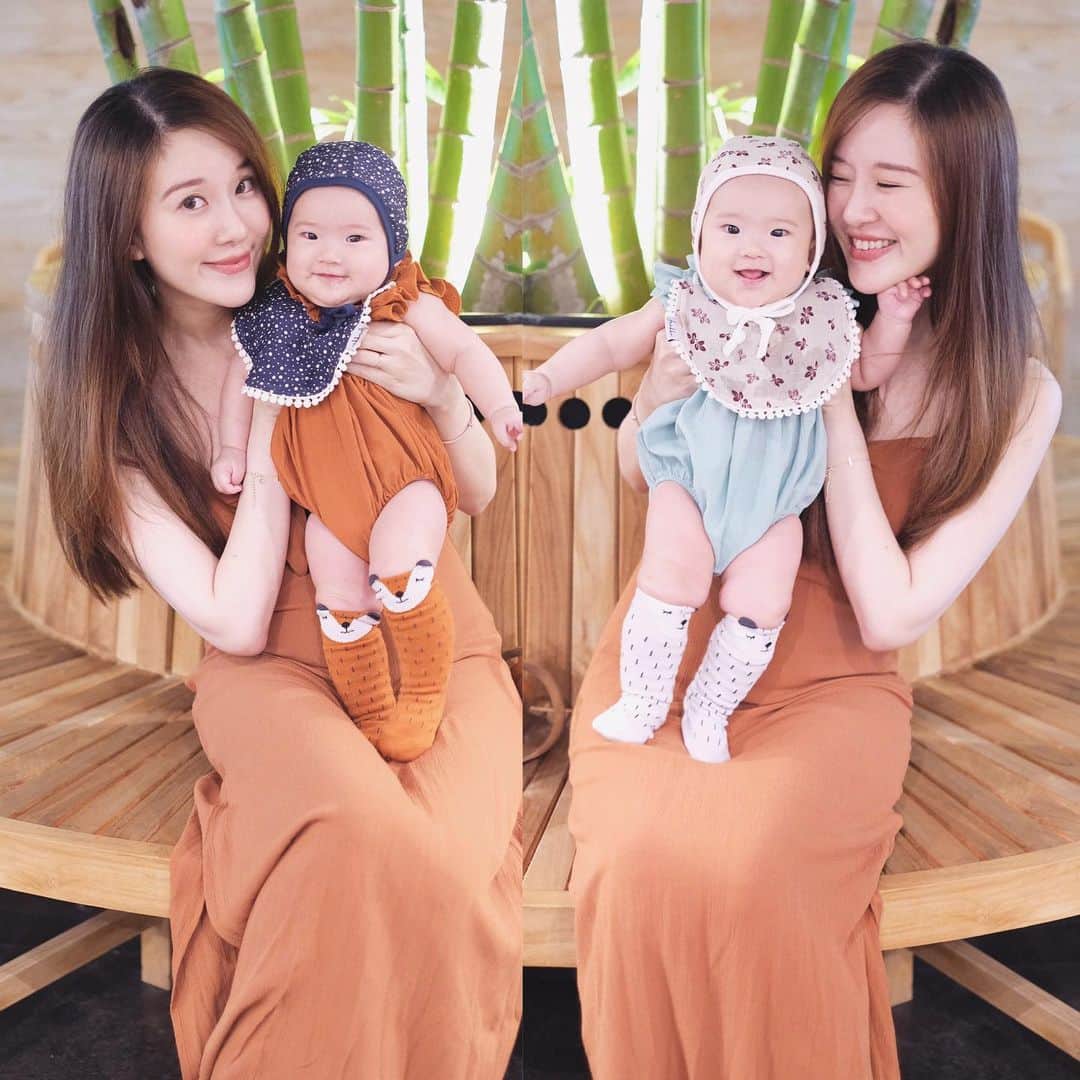 ジェシカ・ヤマダのインスタグラム：「Bersama si kembar yang serupa tapi tak sama @jessbebes 🐣🐣 Hayo yang pake topi biru siapaaa, Arwen atau Arya? #guessbebes kali ini berhadiah oleh2 dari Bali untuk 3 orang yang beruntung yaaa 😆😘 . #happiness #grateful #jesswears #jessbebes  #twinmom #twinbabies」