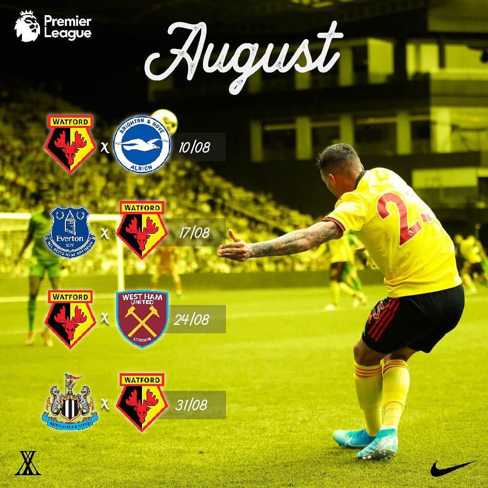 ヨゼ・ホレバスのインスタグラム：「Another season about to start! Mark your calendars so you don’t miss anything! Come on Hornets! 🐝 🐝 #premierleague #nikefootball #warfordfc #hornets」