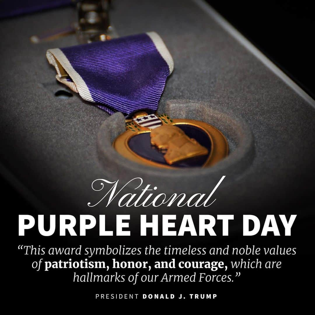 ドナルド・トランプさんのインスタグラム写真 - (ドナルド・トランプInstagram)「‪Today, we honor all of our Country’s Purple Heart recipients, their loved ones, and our Gold Star Families for their immeasurable sacrifice. These American Patriots represent the unyielding and unmatched strength and determination of the U.S. Armed Forces: https://www.whitehouse.gov/briefings-statements/presidential-message-purple-heart-day-2019/‬」8月7日 23時47分 - realdonaldtrump