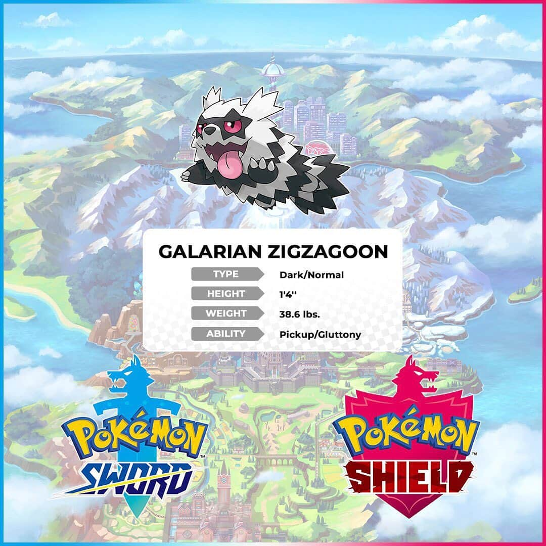 Pokémonさんのインスタグラム写真 - (PokémonInstagram)「🚨 New Pokémon Discovered! 🚨  Swipe ➡️ to learn more about Galarian Weezing, Galarian Zigzagoon, Galarian Linoone, Obstagoon and Morpeko!  Which of these Pokémon are you most excited to meet in #PokemonSwordShield? ⚔️🛡️」8月7日 23時49分 - pokemon