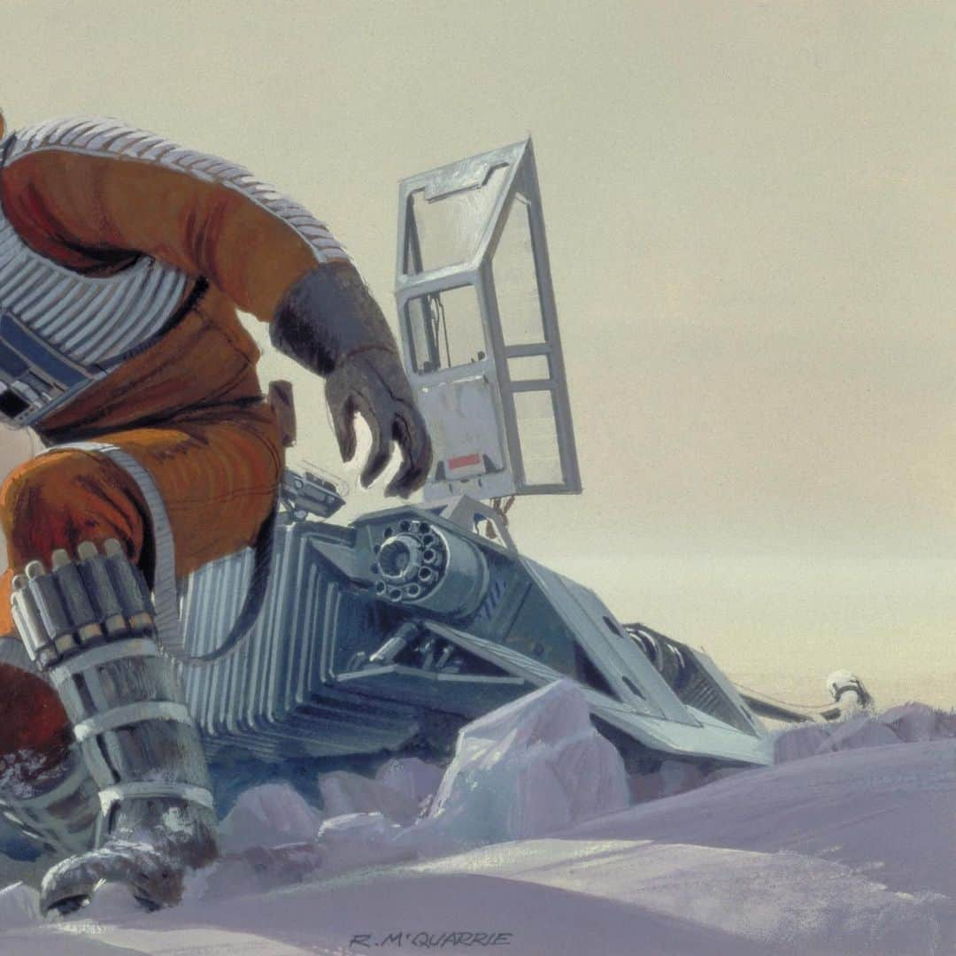 スター・ウォーズさんのインスタグラム写真 - (スター・ウォーズInstagram)「The towering Imperial AT-AT has an intimidating silhouette that would strike fear in anyone unfortunate enough to come face to face with one. (Art by Ralph McQuarrie, spring 1979.) #Hoth #EmpireStrikesBack」8月8日 2時16分 - starwars