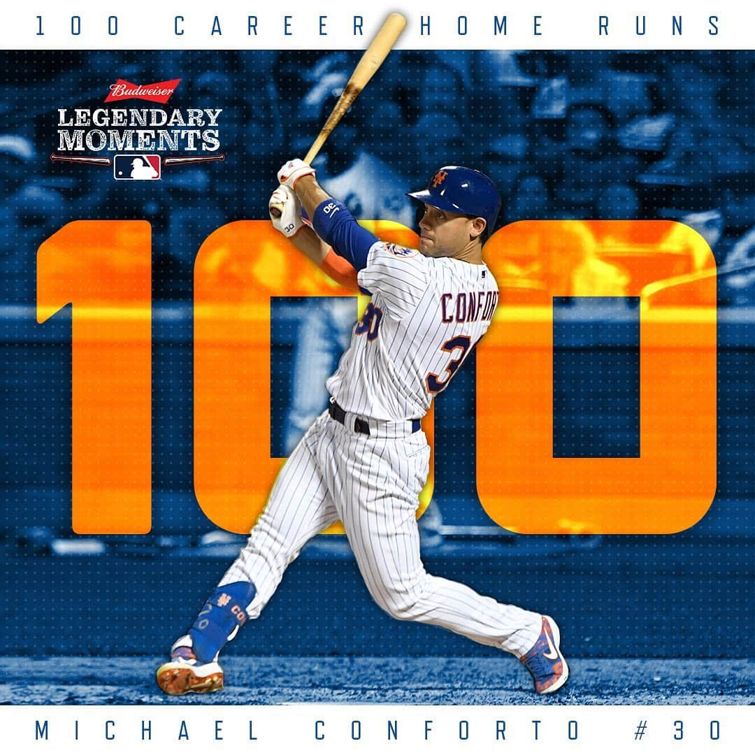 ニューヨーク・メッツさんのインスタグラム写真 - (ニューヨーク・メッツInstagram)「Michael C🍎nf🍎rt🍎! Welcome to the 💯 home run club, @mconforto8! #LegendaryMoments #RaiseTheApple🍎」8月8日 2時13分 - mets