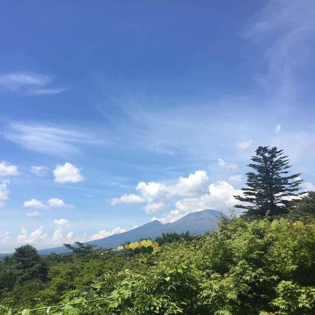 氏家恵さんのインスタグラム写真 - (氏家恵Instagram)「軽井沢日帰り旅。 帰って来たら浅間山が噴火🌋！！ びっくり。 穏やかそうに見えたのに…  旅の覚書  #見晴亭 #力餅 (辛味大根とくるみ。美味！すぎる！) ↓ #熊野皇大神社  #熊野神社 (同じ境内の右が群馬県の熊野神社。左が長野県の熊野皇大神社。写真は長野側のご神木。幹にハート形の穴がある) ↓ #浅間山 (まさか噴火するとは) ↓ #雲場池 ↓ #旧三笠ホテル(とっても素敵。別picで写真あげます)  続きます。」8月8日 13時19分 - ujiiemegumi