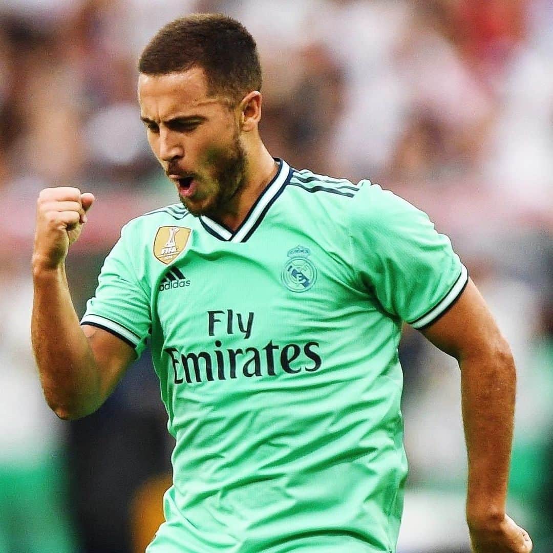 エデン・アザールのインスタグラム：「⚽️ 💪🏻 #halamadrid」