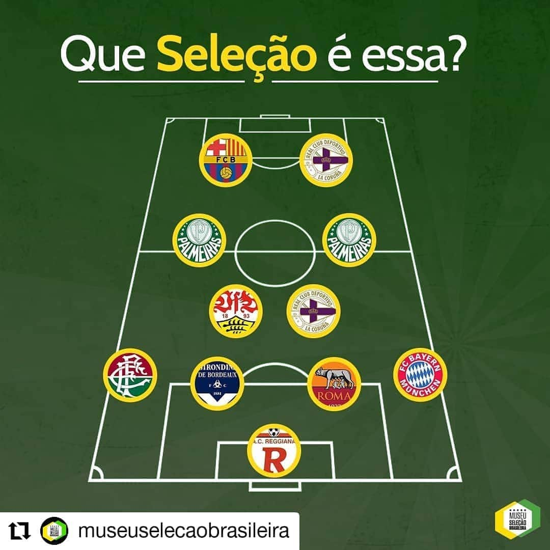 サッカー ブラジル代表チームさんのインスタグラム写真 - (サッカー ブラジル代表チームInstagram)「#Repost @museuselecaobrasileira • • • • • • Uma seleção com dois craques no ataque: um do Barcelona e um do La Coruña! 🇧🇷 #MuseuSeleçãoBrasileira ⠀⠀⠀⠀⠀⠀⠀⠀ 💬 Em que ano este time entrou em campo? Consegue adivinhar?」8月8日 7時02分 - cbf_futebol