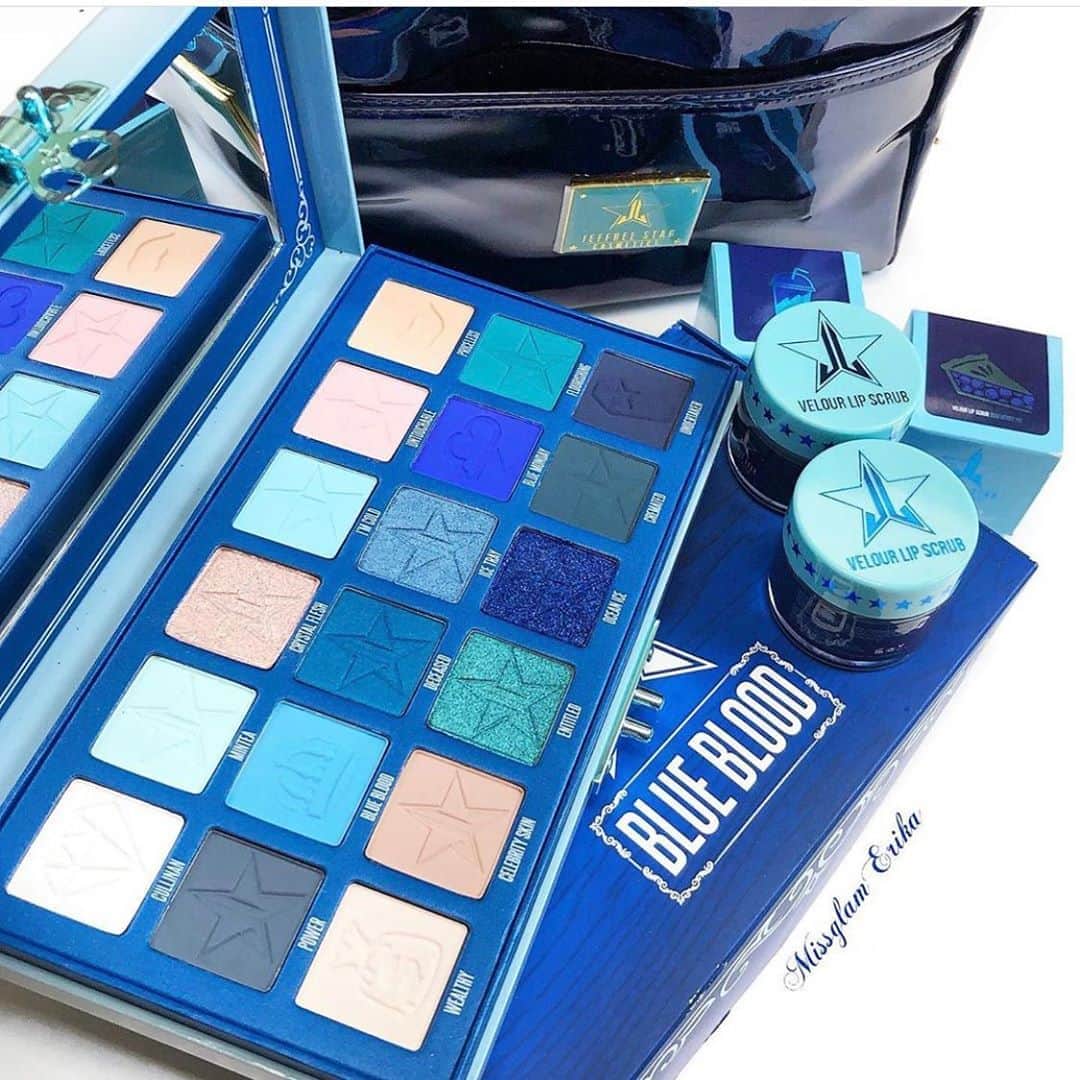 Jeffree Star Cosmeticsさんのインスタグラム写真 - (Jeffree Star CosmeticsInstagram)「IRRESISTIBLE 🤤💦 18 shades all in one DREAMY palette 😭 @missglamerika showing some love to our #BLUEBLOOD collection 💙💉#jeffreestarcosmetics」8月8日 12時00分 - jeffreestarcosmetics