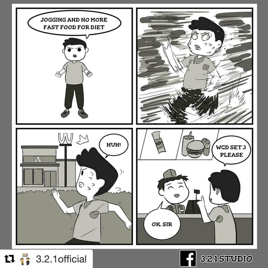 Koleksi Komik Malaysiaさんのインスタグラム写真 - (Koleksi Komik MalaysiaInstagram)「#Repost @3.2.1official with @get_repost ・・・ You can't resist it! Don't forget to like, comment and follow @3.2.1official  #comic #comics #comicstrip #animation #animationart #malaysia #clipstudiopaint #komik #komikmalaysia #animasi #anime #cartoon #cartoonist #cartoons #drawing #fastfood #illustration #illustration #illustrator #komikstrip #exercises #instagram #gengkomik #webcomic #webtoon #kartun #lawak #lawakhambar #アニメ #マンガ」8月8日 22時15分 - tokkmungg_exclusive