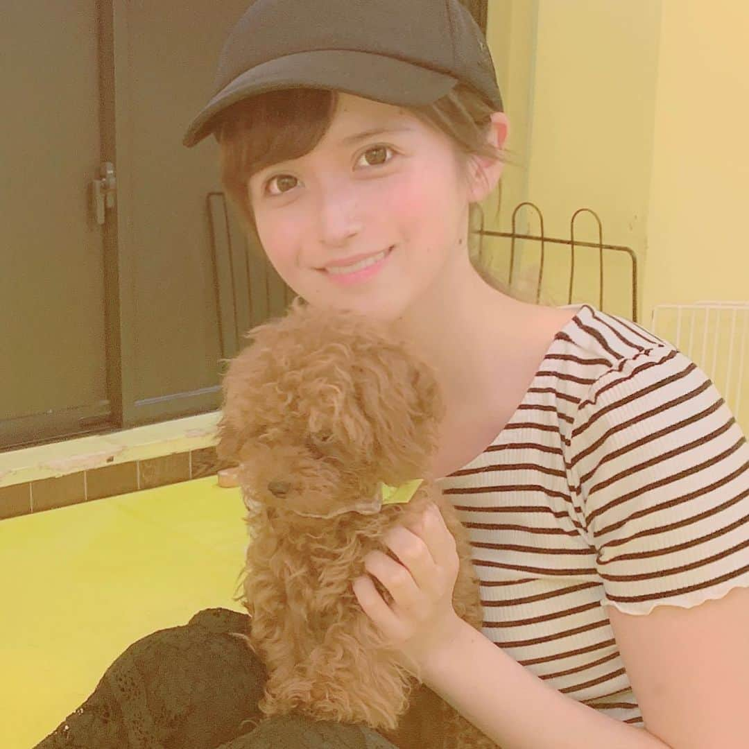 佐倉みきさんのインスタグラム写真 - (佐倉みきInstagram)「犬カフェ(･ω･)ウインクっ😉」8月8日 22時39分 - sakura_miki96