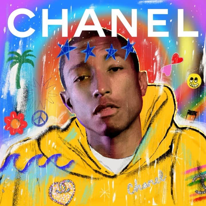 のインスタグラム：「House ambassador Pharrell Williams’ new tracks are now playing on his playlist for #CHANEL. @Pharrell #Pharrell #TheSoundofCHANEL #CHANELHolidays」