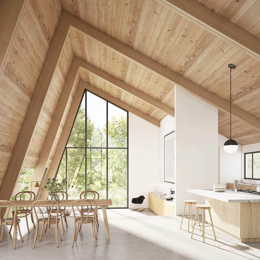 Design Milkさんのインスタグラム写真 - (Design MilkInstagram)「@ryanleidner’s #aframe project makes us want to sell our house and go live in the woods. 🌲 Render by @jwrendersstudio」8月8日 14時24分 - designmilk