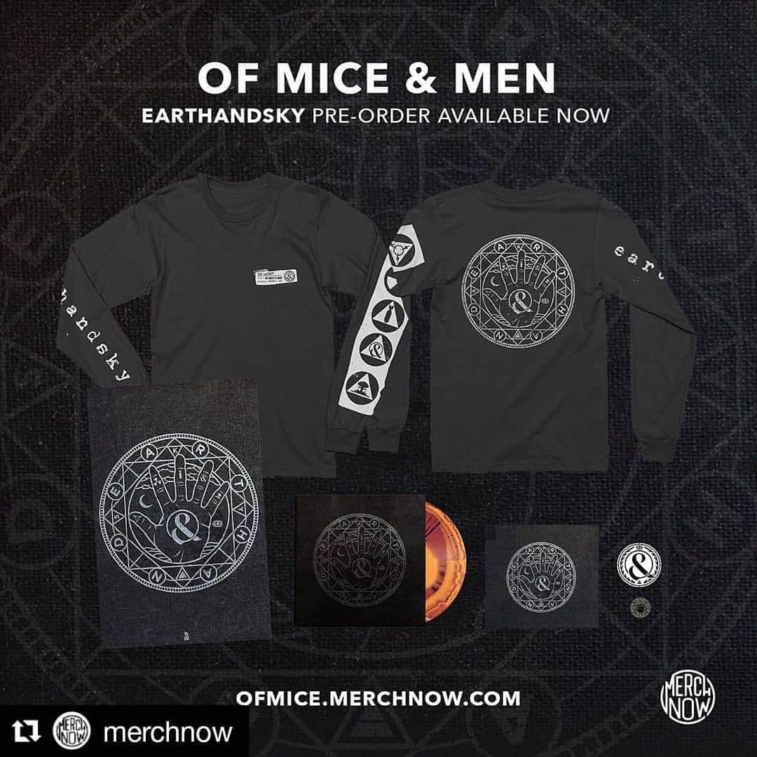 Of Mice & Menさんのインスタグラム写真 - (Of Mice & MenInstagram)「#Repost @merchnow ・・・ OF MICE & MEN // EARTHANDSKY // 9.27.19 // PRE-ORDER NOW AVAILABLE // #linkinbio #omam #ofmice #earthandsky」8月8日 15時31分 - omandm