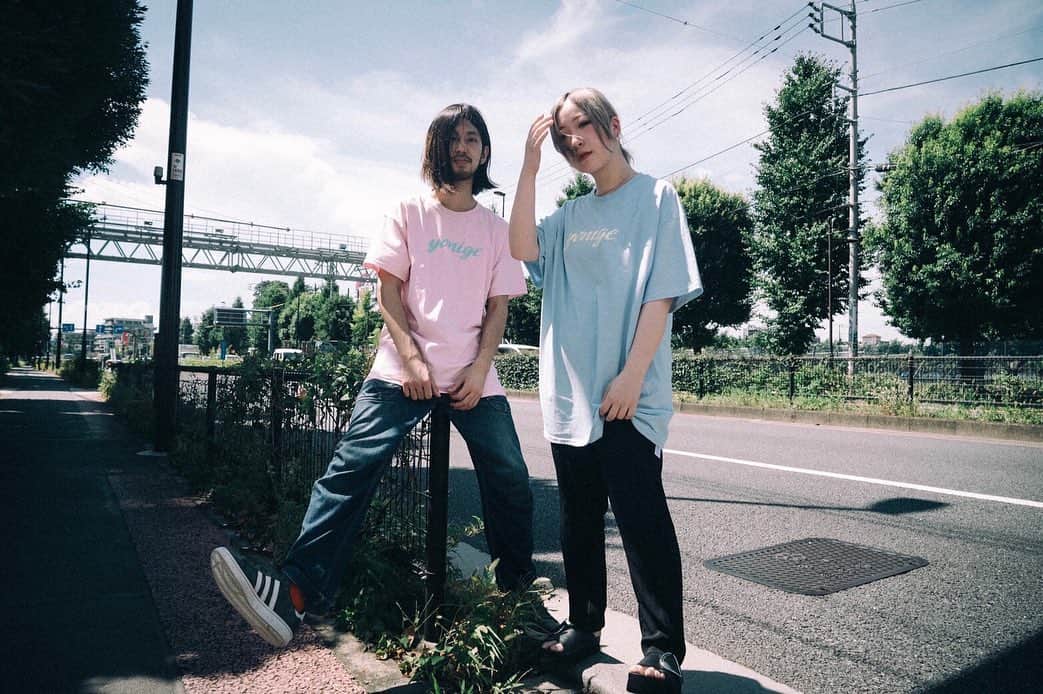 yonigeのインスタグラム：「【new goods】 yonige new ロゴTee ボディー:ネイビー / ライトピンク / ライトブルー Size:S〜XL ¥2,500」