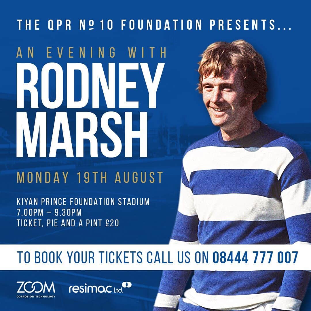 クイーンズ・パーク・レンジャーズFCさんのインスタグラム写真 - (クイーンズ・パーク・レンジャーズFCInstagram)「🔜 An evening with Rodney Marsh! #QPR」8月8日 19時45分 - officialqpr