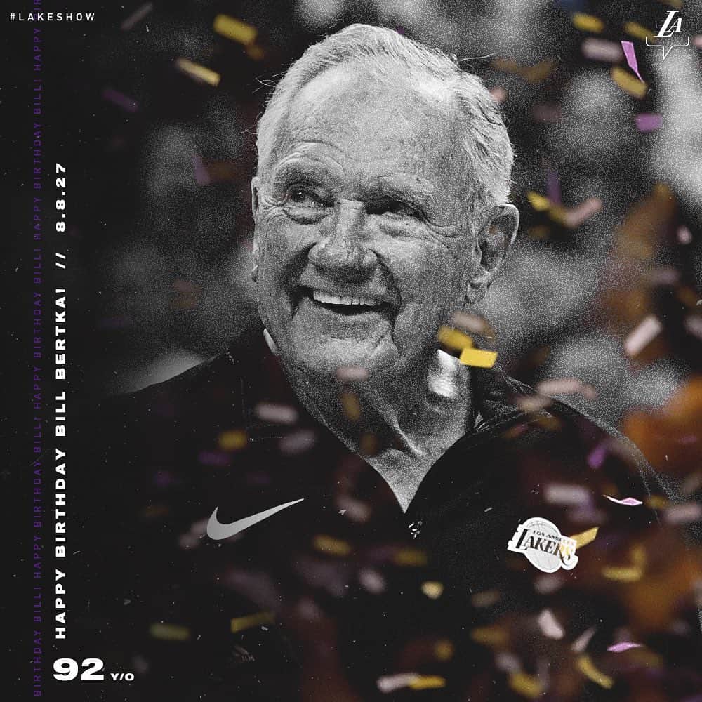Los Angeles Lakersさんのインスタグラム写真 - (Los Angeles LakersInstagram)「Happy Birthday, Bill Bertka 🐐🎉」8月9日 7時32分 - lakers