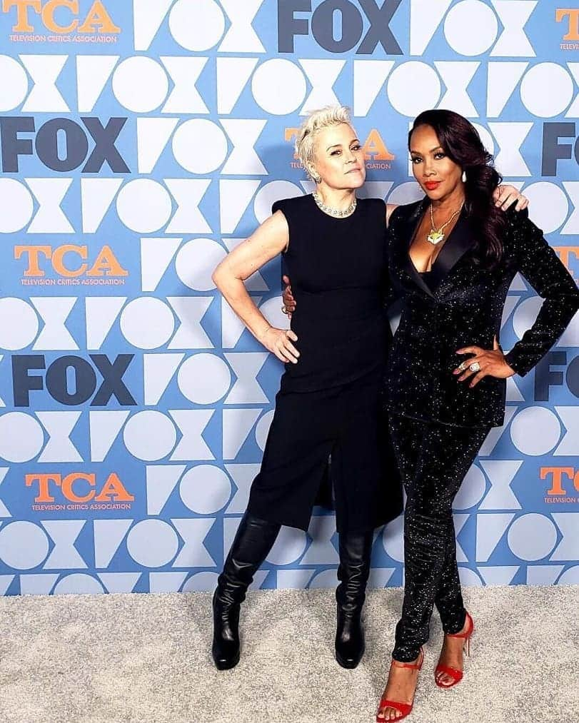 ヴィヴィカ・A・フォックスさんのインスタグラム写真 - (ヴィヴィカ・A・フォックスInstagram)「GM Dawlings! #AboutLastNite 4 #FoxTCAs19 with QUEEN @im.angelabassett Fox TV Pres  #CharlieCollier @tiberius125 @christineelisemccarthy Rocking @philosophyofficial glitter suit @gianvitorossi pumps @bigothejeweler Fox necklace Makeup @chrisamore_ Hair @reign.mari.hair #Lifeisgood #GodIsGood #Blessed #Respect #GurlPower #VivicaFoxHair #TeamVivica #TeamFox #MyGrindDontStop #EmpireRules #LegitmateCareer #BossMoves #LoveWins #ClassicBadChick #LeoNation 🙆🏾‍♀️🤗💖🖤」8月8日 23時35分 - msvfox