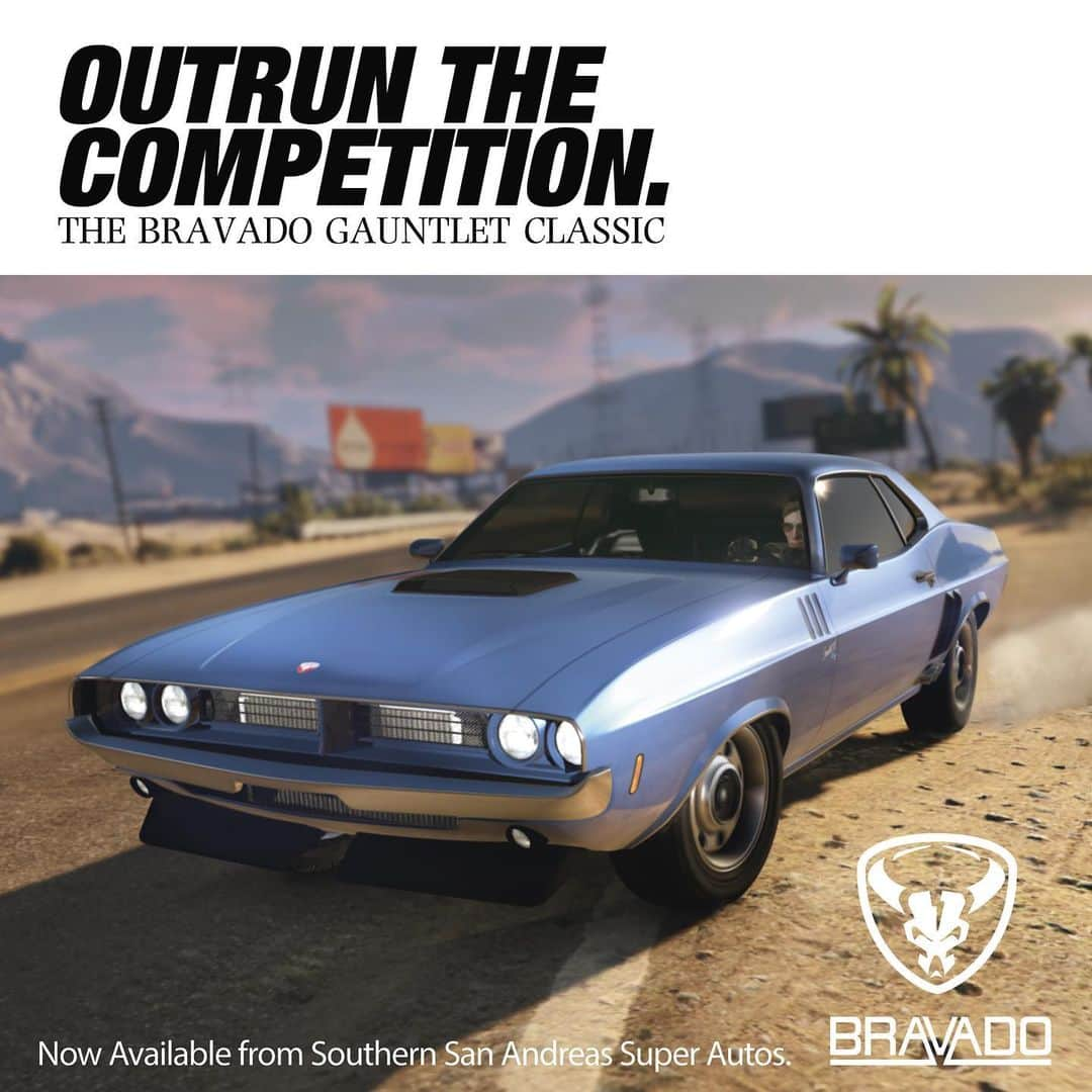 ロックスター・ゲームズさんのインスタグラム写真 - (ロックスター・ゲームズInstagram)「This is muscle. Anything else is just flab.  Meet the BRAVADO GAUNTLET CLASSIC.  Now available from Southern San Andreas Super Autos in #GTAOnline  Visit the Rockstar Newswire for more details on today’s new muscle car and info on bonuses this week including double rewards on Casino Work, new clothing and Penthouse artwork and more (link in bio).」8月8日 23時52分 - rockstargames