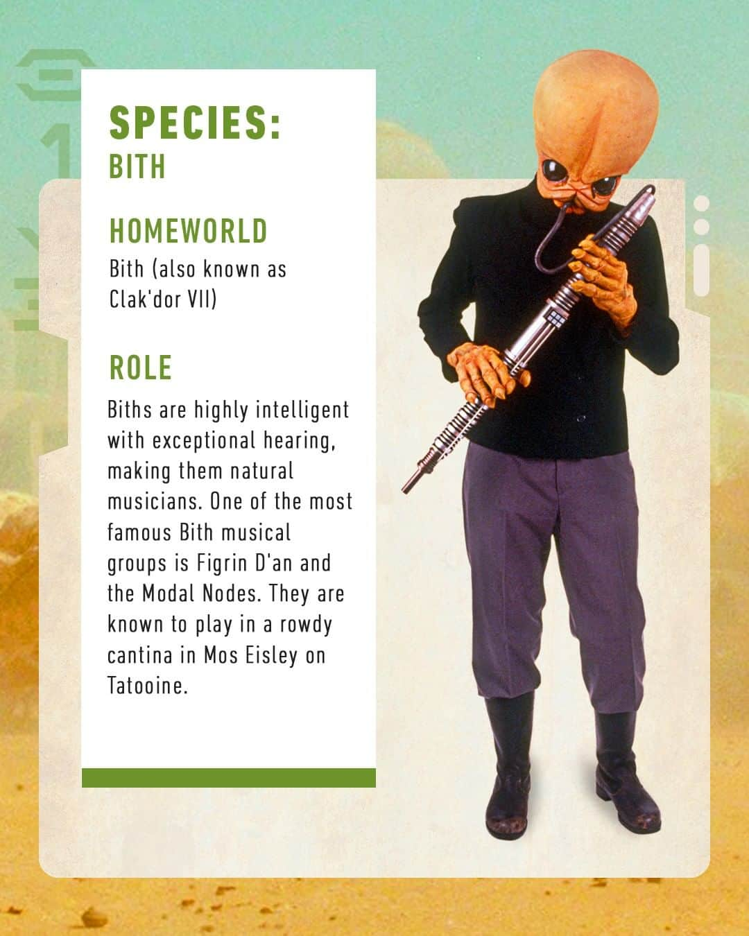 スター・ウォーズさんのインスタグラム写真 - (スター・ウォーズInstagram)「The band members of the Modal Nodes might look identical, but you can tell them apart by their musical instruments. The leader, Figrin D'an, plays the kloo horn.」8月9日 0時00分 - starwars