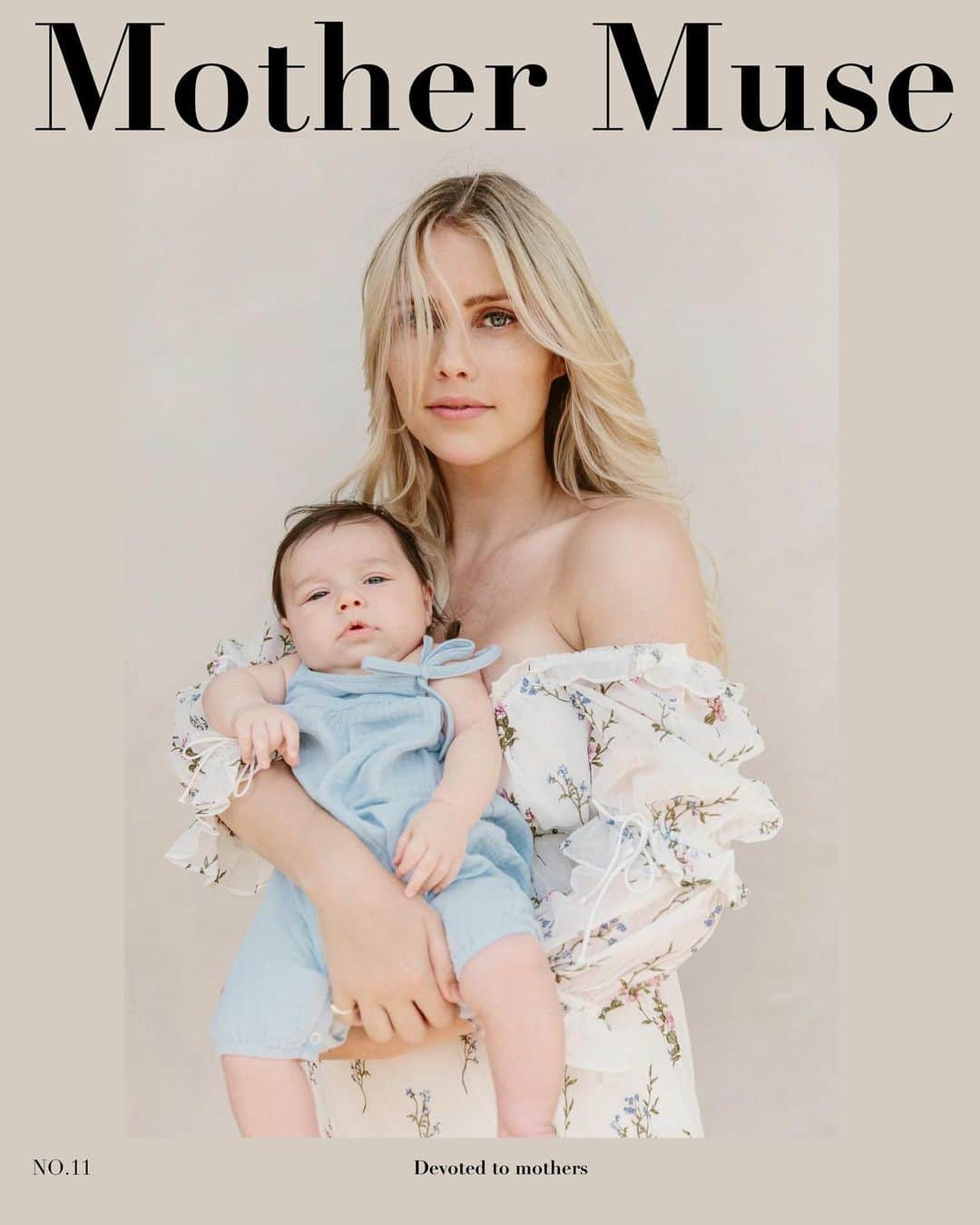 クレア・ホルトのインスタグラム：「It was a pleasure to speak with @mothermusemag about the incredible new journey that I’m on. I love this photo by @nickisebastian and I’m sure my son will forgive me for dressing him in this not entirely figure flattering romper (HOW GOOD ARE BABY ROLLS?!).」