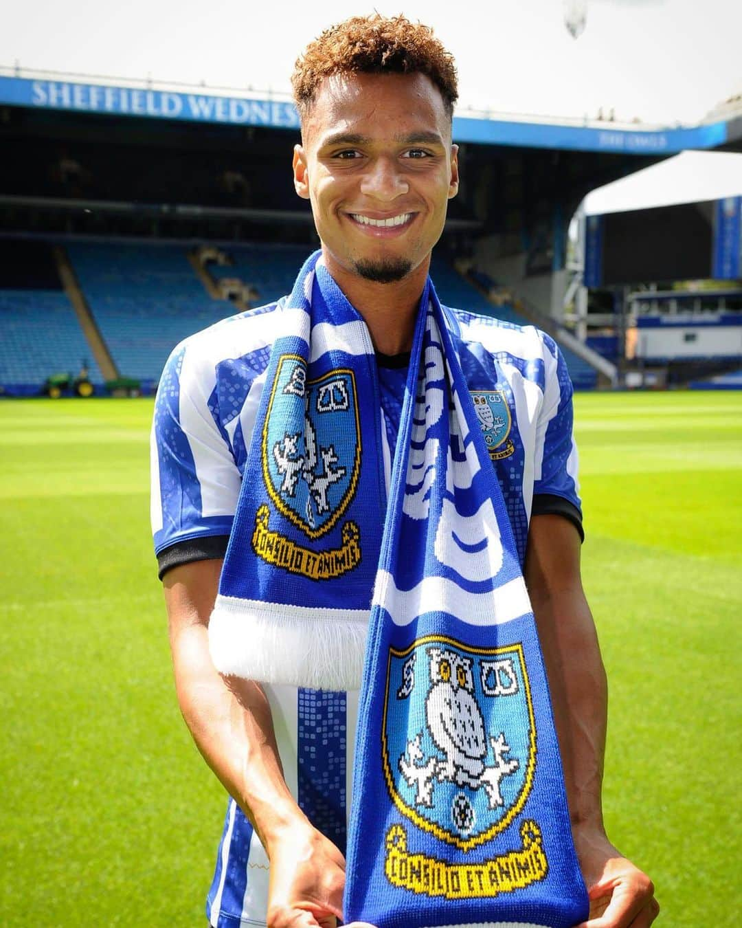 ジェイコブ・マーフィーのインスタグラム：「Delighted to join @swfcofficial on loan for the season! Looking forward to the season ahead. Can’t wait to meet you all at Hillsborough 🦉🔵⚪️」