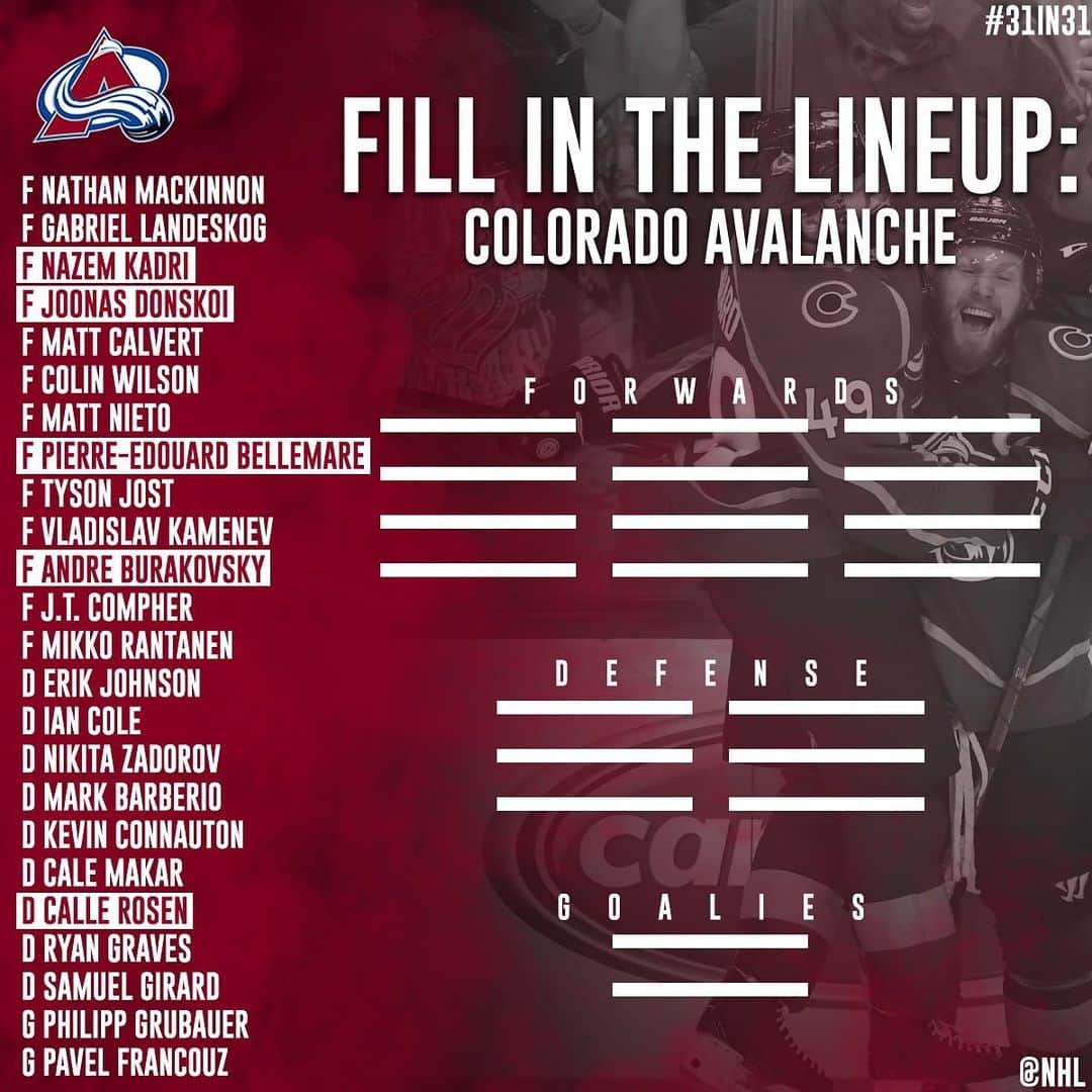NHLさんのインスタグラム写真 - (NHLInstagram)「One game to win the #StanleyCup. What's your @coloradoavalanche lineup looking like? 🤔 #31in31」8月9日 4時36分 - nhl