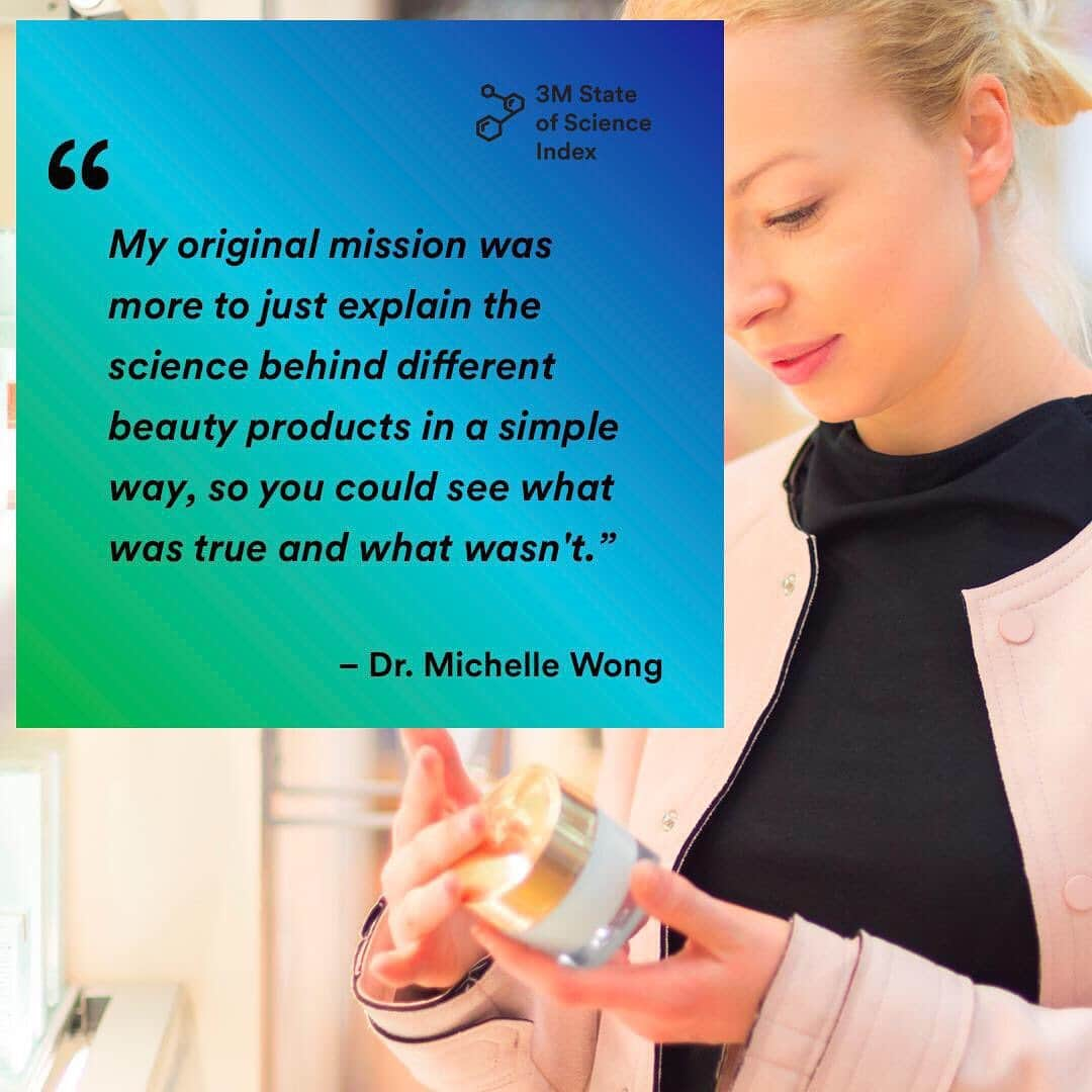 3M（スリーエム）さんのインスタグラム写真 - (3M（スリーエム）Instagram)「Do you wish you knew more about #science? Listen to Dr. Michelle Wong from @labmuffinbeautyscience talk science behind beauty products, education, chemistry and more on the Science Champions #podcast. Click link in bio to listen.  #celebratescience #STEM #STEMgirls #makeup」8月9日 6時08分 - 3m